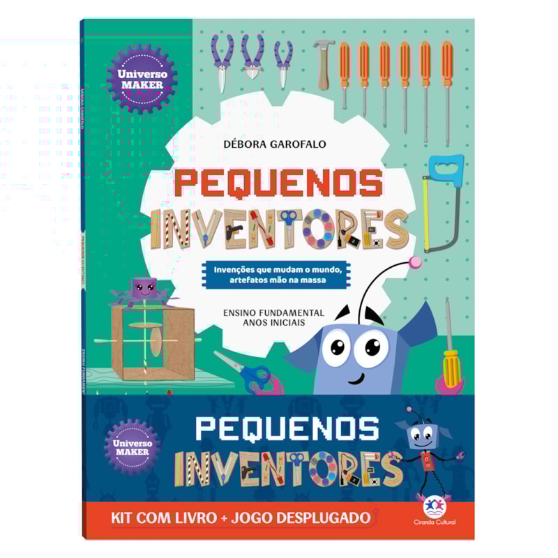 PEQUENOS INVENTORES - KIT COM LIVRO + JOGO DESPLUGADO