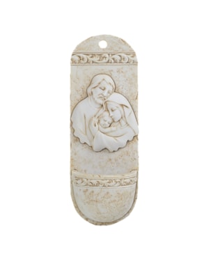 PIA PARA ÁGUA BENTA SAGRADA FAMÍLIA 15CM DE ALTURA