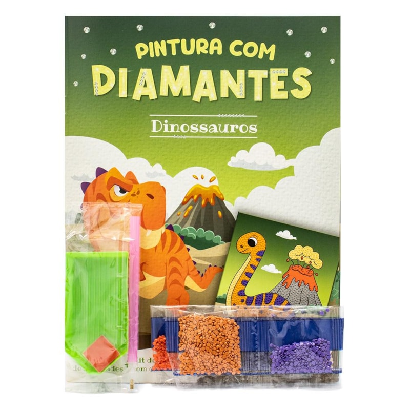 PINTURA COM DIAMANTES: DINOSSAUROS