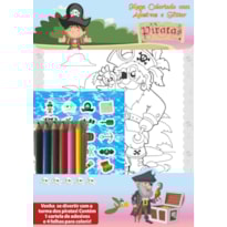 PIRATAS MEGA COLORINDO COM ADESIVOS E GLITTER