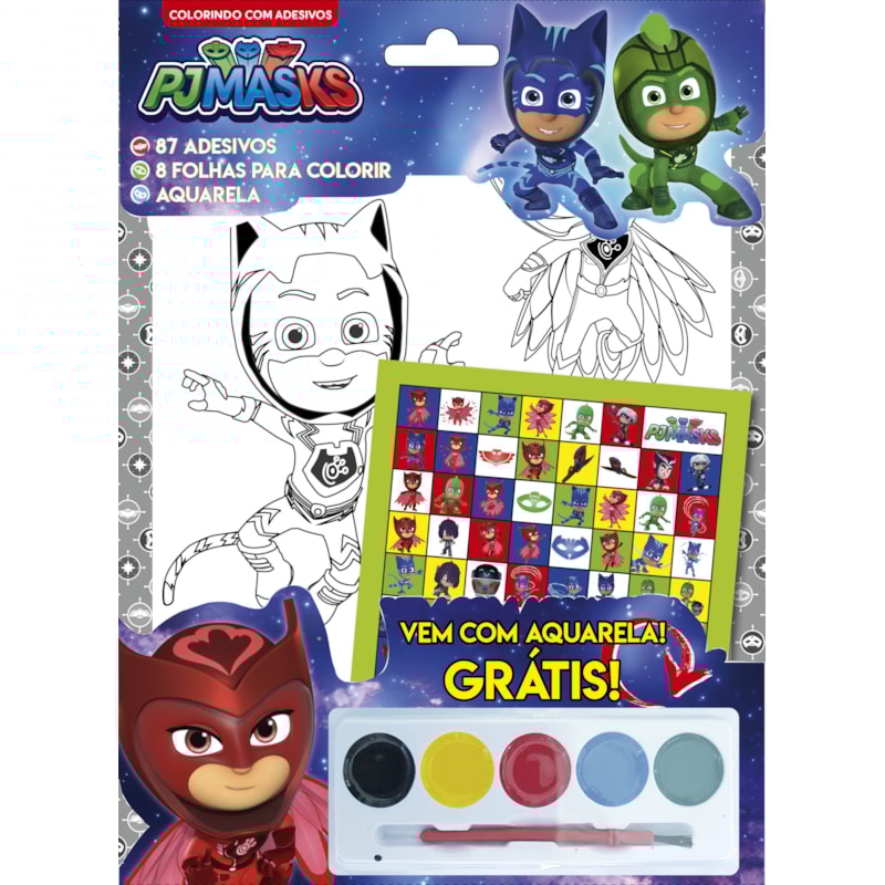 PJ MASK - COLORINDO COM ADESIVOS