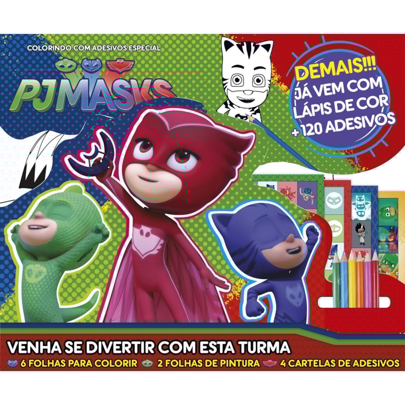 PJ MASK - COLORINDO COM ADESIVOS - ESPECIAL