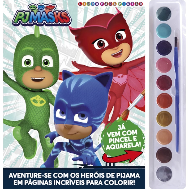 PJ MASKS LIVRO PARA PINTAR COM AQUARELA