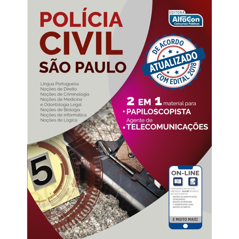 POLÍCIA CIVIL DE SÃO PAULO - PC SP - 2 EM 1 - PAPILOSCOPISTA E AGENTE DE TELECOMUNICAÇÕES