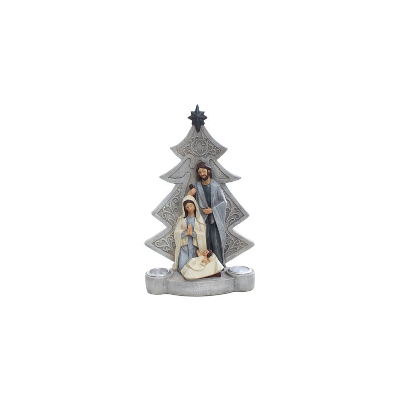 PORTA VELA SAGRADA FAMILIA 21CM DE ALTURA CINZA