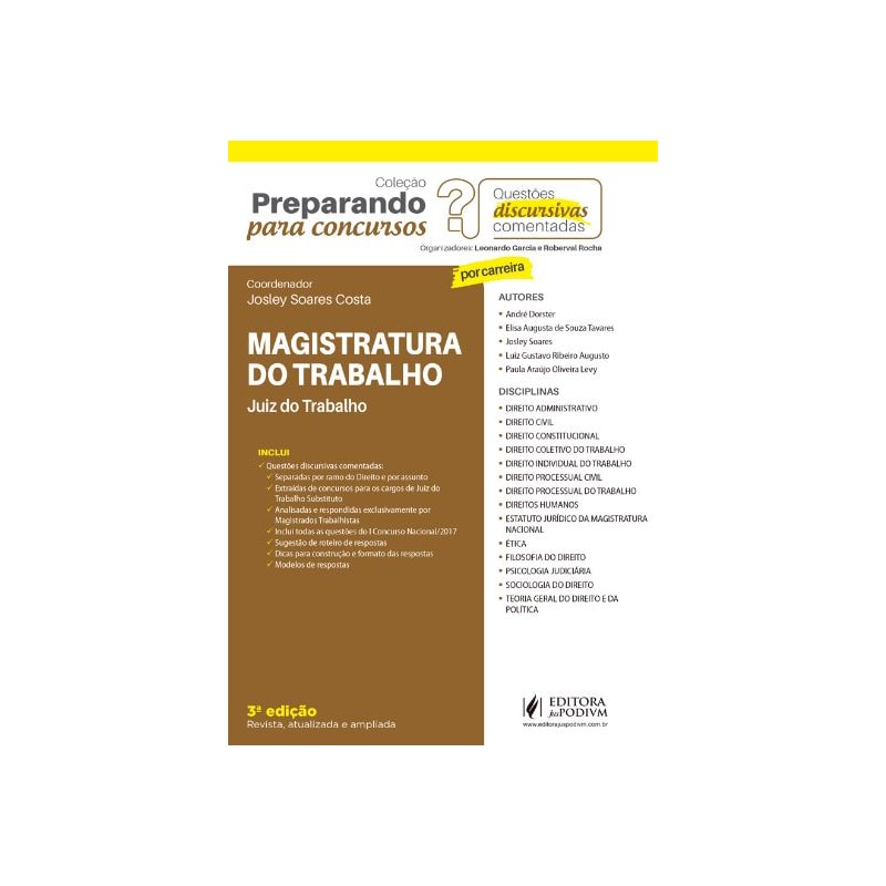 PREPARANDO PARA CONCURSOS - QUESTÕES DISCURSIVAS COMENTADAS - MAGISTRATURA DO TRABALHO