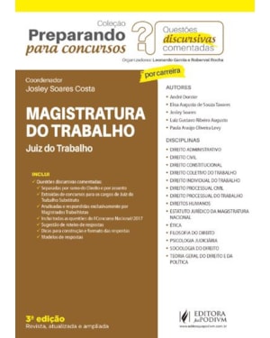 PREPARANDO PARA CONCURSOS - QUESTÕES DISCURSIVAS COMENTADAS - MAGISTRATURA DO TRABALHO