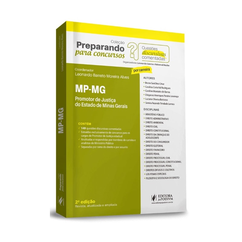 PREPARANDO PARA CONCURSOS - QUESTÕES DISCURSIVAS COMENTADAS - MP-MG