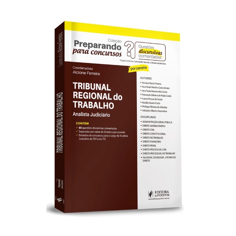 PREPARANDO PARA CONCURSOS - QUESTÕES DISCURSIVAS COMENTADAS - TRIBUNAL REGIONAL DO TRABALHO - ANALISTA JUDICIÁRIO