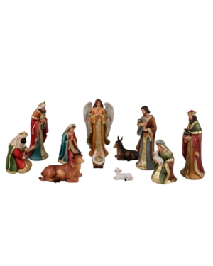 PRESÉPIO 15CM 11 PEÇAS PINTURA TRADICIONAL - SANTINI