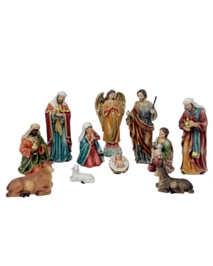 PRESÉPIO 20CM 11 PEÇAS PINTURA TRADICIONAL - SANTINI