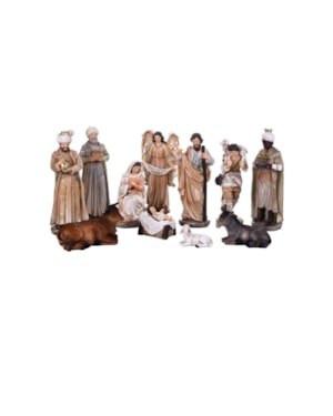 PRESÉPIO 20CM DE ALTURA C/ 11 PEÇAS PINTURA CLASSICA RUSTICO SANTINI