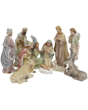 PRESÉPIO 20CM DE ALTURA C/ 11 PEÇAS PINTURA ESTILO PORCELANA