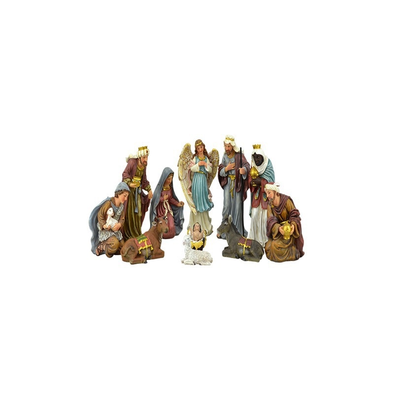 PRESÉPIO 20CM DE ALTURA C/ 11 PEÇAS PINTURA TRADICIONAL