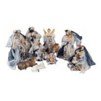 PRESEPIO 25CM 10 PEÇAS ROUPA TECIDO AZUL