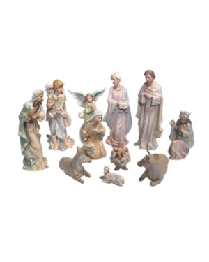 PRESÉPIO 30CM DE ALTURA C/ 11 PEÇAS PINTURA ESTILO PORCELANA