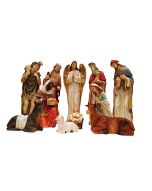 PRESÉPIO 30CM DE ALTURA C/ 11 PEÇAS PINTURA TRADICIONAL