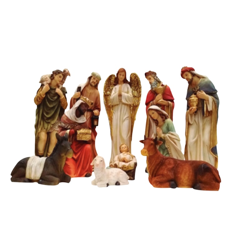 PRESÉPIO 30CM DE ALTURA C/ 11 PEÇAS PINTURA TRADICIONAL