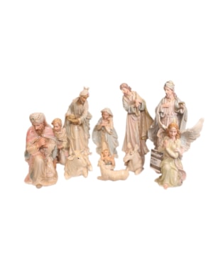 PRESÉPIO 45CM DE ALTURA C/ 11 PEÇAS PINTURA ESTILO PORCELANA