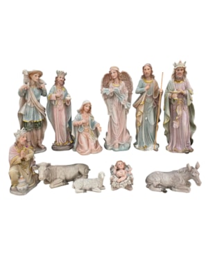 PRESÉPIO 60CM DE ALTURA C/ 11 PEÇAS PINTURA ESTILO PORCELANA
