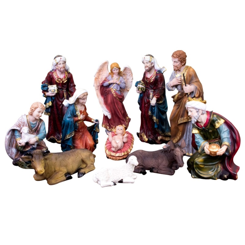 PRESÉPIO 60CM DE ALTURA C/ 11 PEÇAS PINTURA TRADICIONAL
