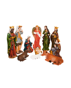 PRESÉPIO 60CM DE ALTURA C/ 11 PEÇAS ROUPA BRANCA
