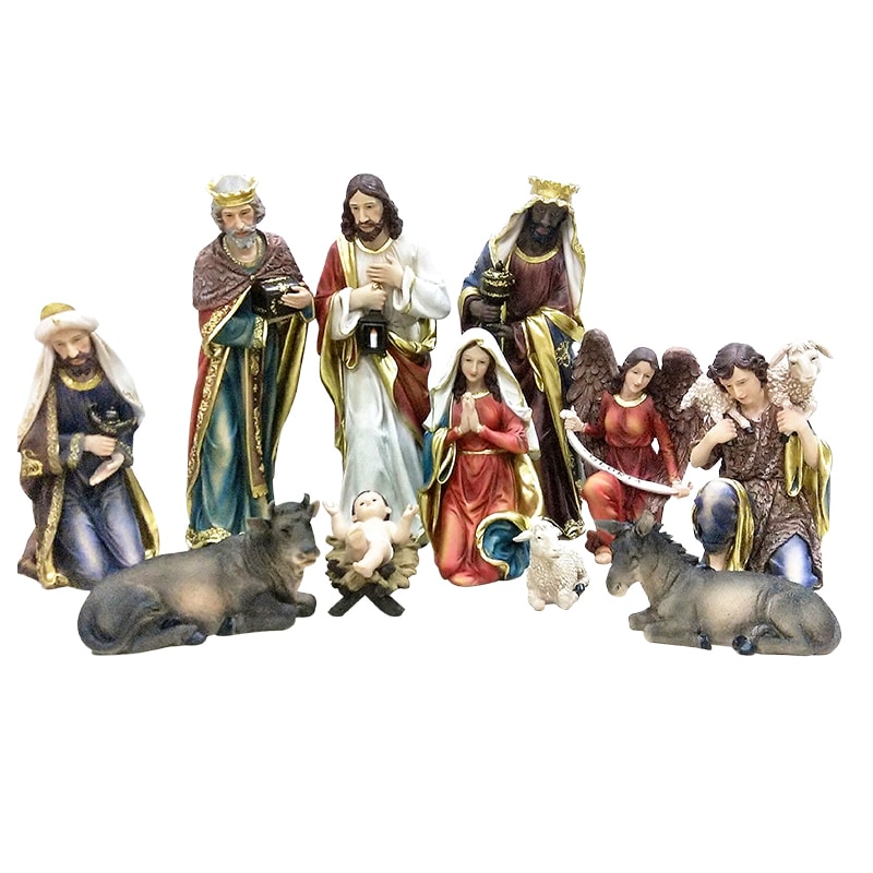 PRESÉPIO 67CM DE ALTURA C/ 11 PEÇAS TRADICIONAL - 2 CAIXAS