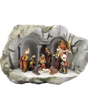 PRESÉPIO COM LUZ 22CM DE ALTURA
