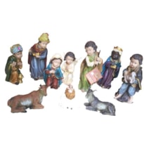 PRESÉPIO INFANTIL 20CM DE ALTURA C/ 11 PEÇAS PINTURA TRADICIONAL COLORIDA