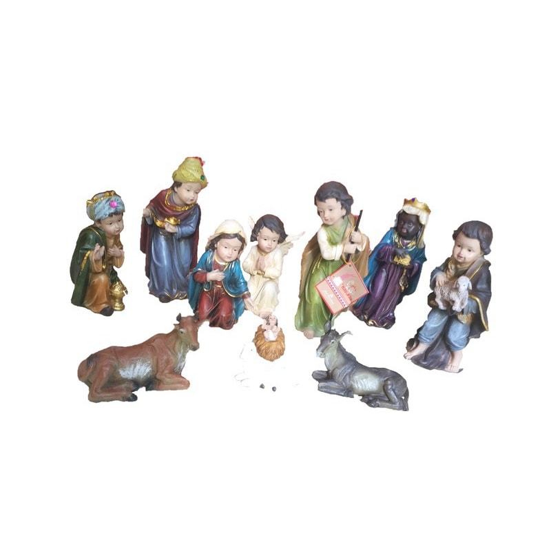 PRESÉPIO INFANTIL 20CM DE ALTURA C/ 11 PEÇAS PINTURA TRADICIONAL COLORIDA