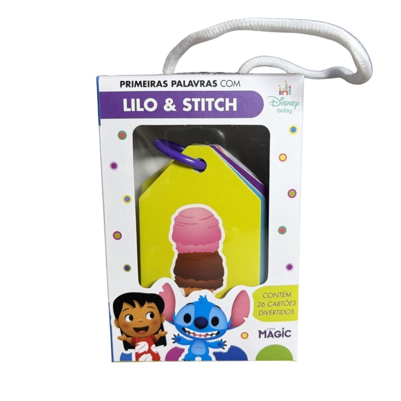 PRIMEIRAS PALAVRAS COM LILO AND STITCH - LIVRO COM CARDS COLORIDOS PARA APRENDER NOVAS PALAVRAS