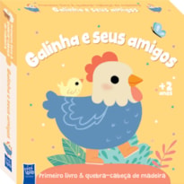 Primeiro livro & quebra-cabeça de madeira - Galinha e seus amigos