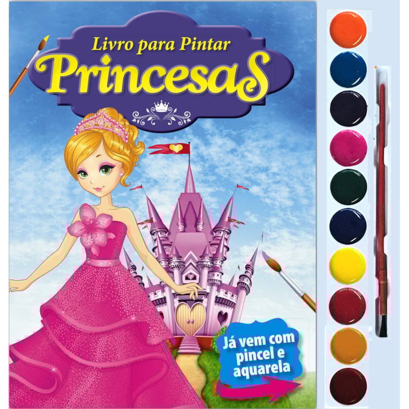 PRINCESAS LIVRO PARA PINTAR COM AQUARELA