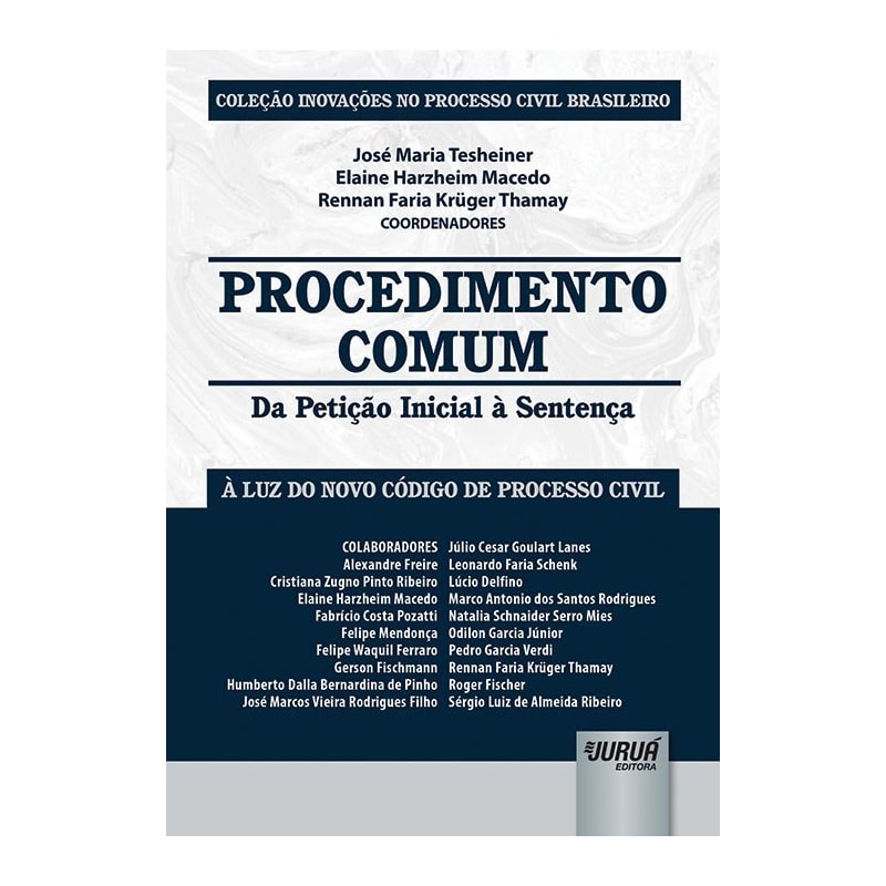 PROCEDIMENTO COMUM - DA PETIÇÃO INICIAL À SENTENÇA - À LUZ DO NOVO CÓDIGO DE PROCESSO CIVIL
