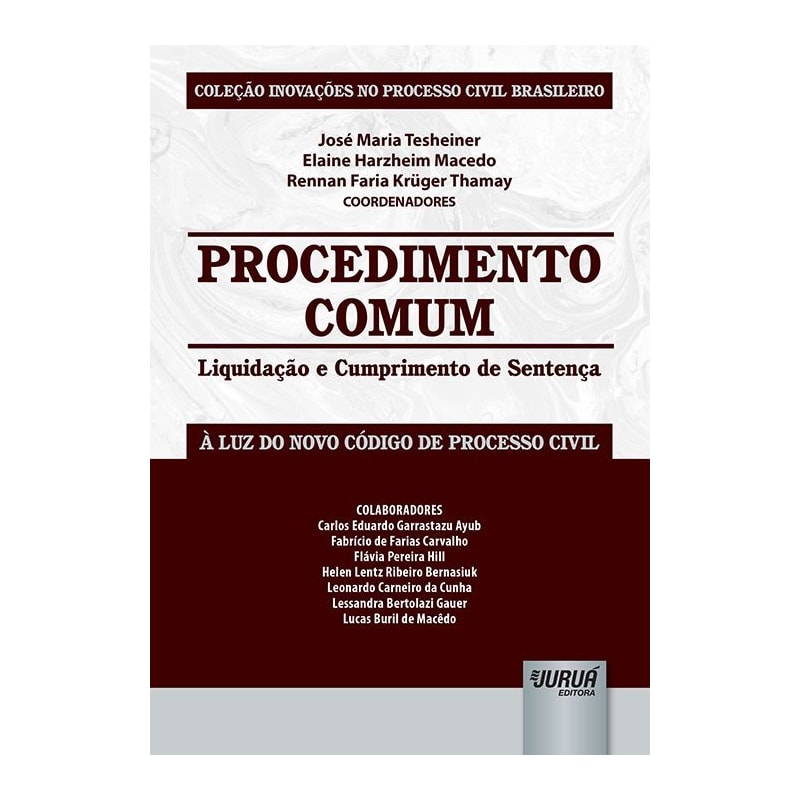 PROCEDIMENTO COMUM - LIQUIDAÇÃO E CUMPRIMENTO DE SENTENÇA - À LUZ DO NOVO CÓDIGO DE PROCESSO CIVIL