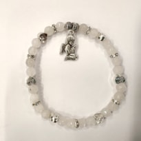 PULSEIRA PORTUGUESA ANJO DA GUARDA CRISTAL BRANCO 4MM
