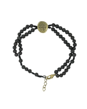 PULSEIRA TERÇO MEDALHA DAS DUAS CRUZES - OURO VELHO