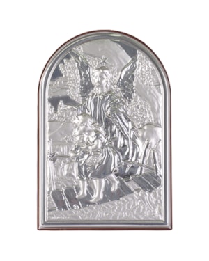 QUADRINHO ANJO DA GUARDA PRATA 12CM DE ALTURA