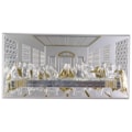 QUADRINHO SANTA CEIA MADEIRA PLACA PRATA OURO 1...