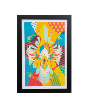 QUADRO 24X34CM MOLDURA PRETA DIVINO ESPIRITO SANTO