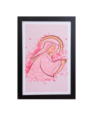 QUADRO 24X34CM MOLDURA PRETA NOSSA SENHORA REZANDO