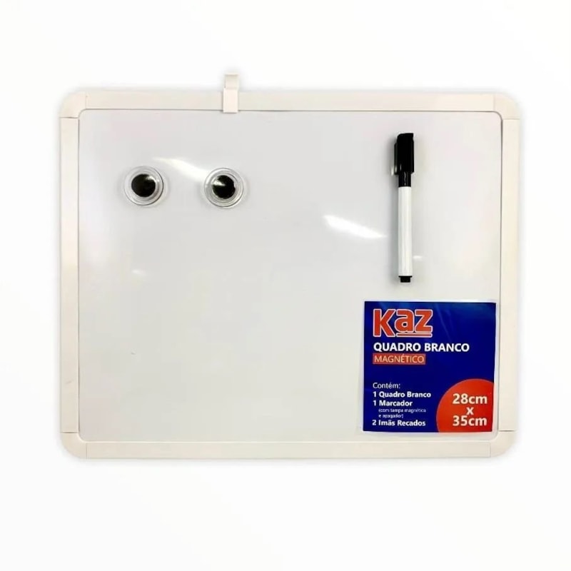 QUADRO BRANCO MAGNÉTICO COM MARCADOR E IMÃ 28X35