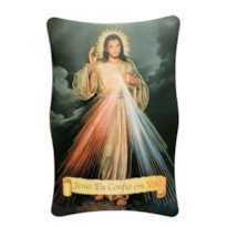 QUADRO JESUS MISERICORDIOSO MADEIRA 15CM DE ALTURA