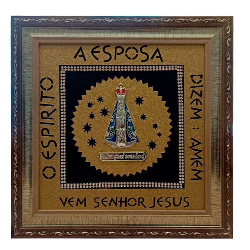QUADRO NOSSA SENHORA APARECIDA NICHO COM MOLDURA GRANDE 30X30