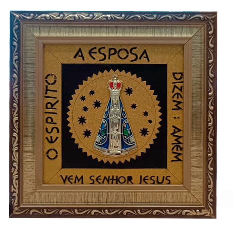 QUADRO  NOSSA SENHORA APARECIDA NICHO COM MOLDURA PEQUENO 20X20