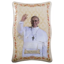 QUADRO PAPA FRANCISCO MADEIRA 24CM DE ALTURA