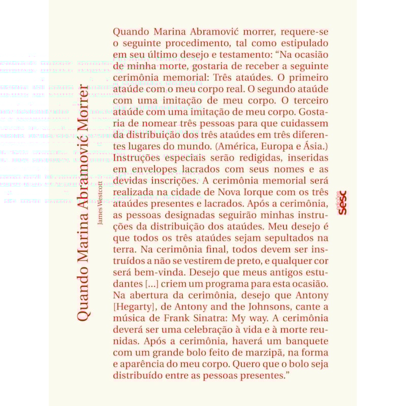 QUANDO MARINA ABRAMOVIC MORRER: UMA BIOGRAFIA