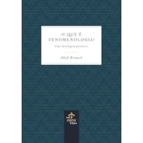 QUE É FENOMENOLOGIA?, O - UMA ABORDAGEM PLATÔNICA QUE É FENOMENOLOGIA?, O - UMA ABORDAGEM PLATÔNICA