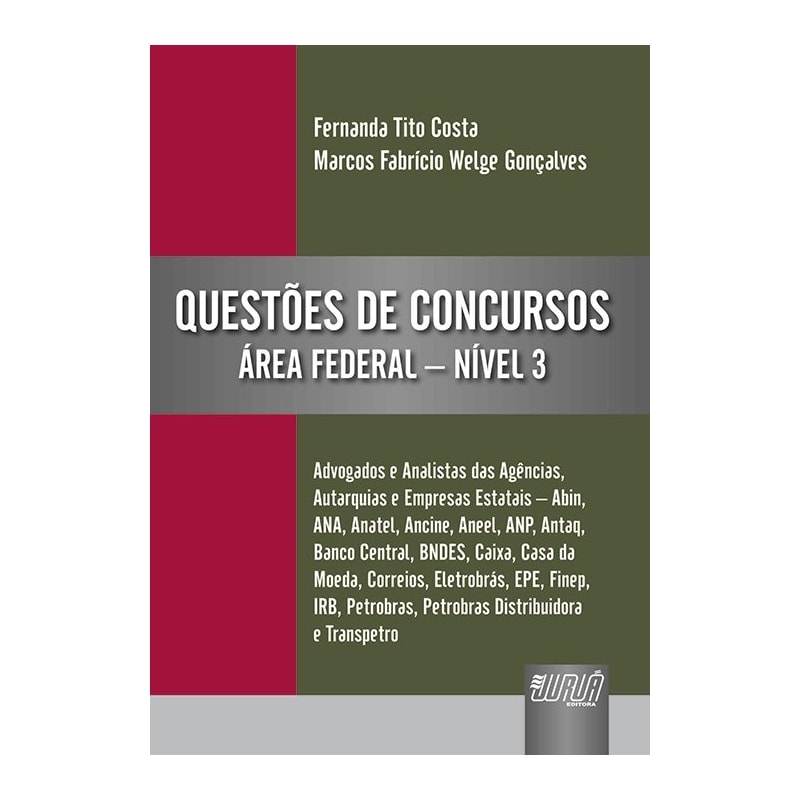 QUESTÕES DE CONCURSOS - ÁREA FEDERAL - NÍVEL III - ADVOGADO E ANALISTAS DAS AGÊNCIAS, AUTARQUIAS E EMPRESAS ESTATAIS - ABIN, ANA, ANATEL, ANCINE, ANEEL, ANP, ANTAQ, BC, BNDES, CAIXA, C.DA MOEDA, ECT, ELETROBRÁS, EPE, FINEP, IRB, PETROBRÁS E TRANSPETR