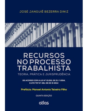 RECURSOS NO PROCESSO TRABALHISTA: TEORIA, PRÁTICA E JURISPRUDÊNCIA - 5ª EDIÇÃO 2015